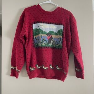 Northern Isles Sweater Dog and Ducks hunting Dog retriever pullover burgundy